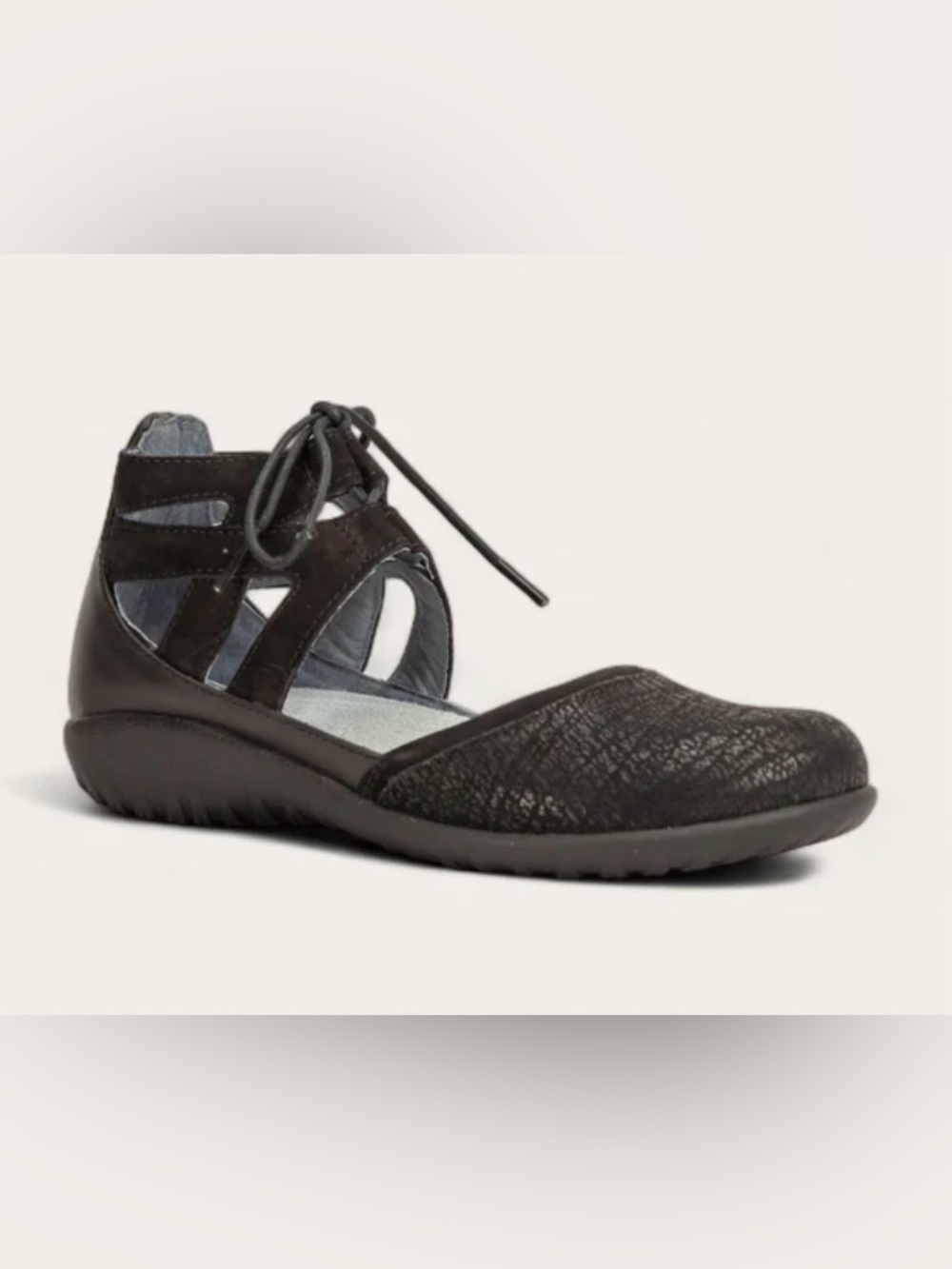 NIB Naot Lace-Up Kata | Black Crackle | Size: 39